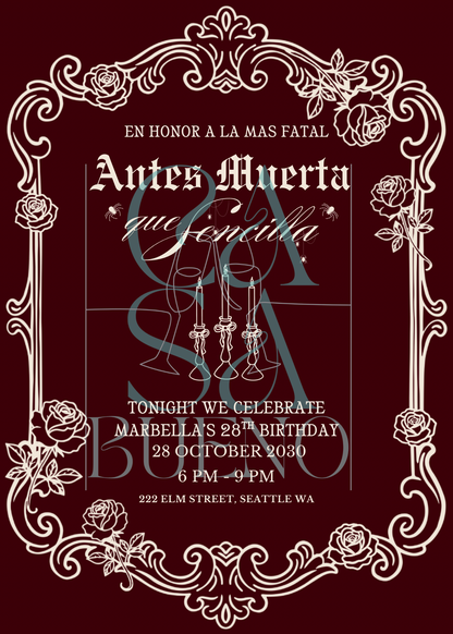 Antes Muerta Que Sencilla Birthday Party Pack